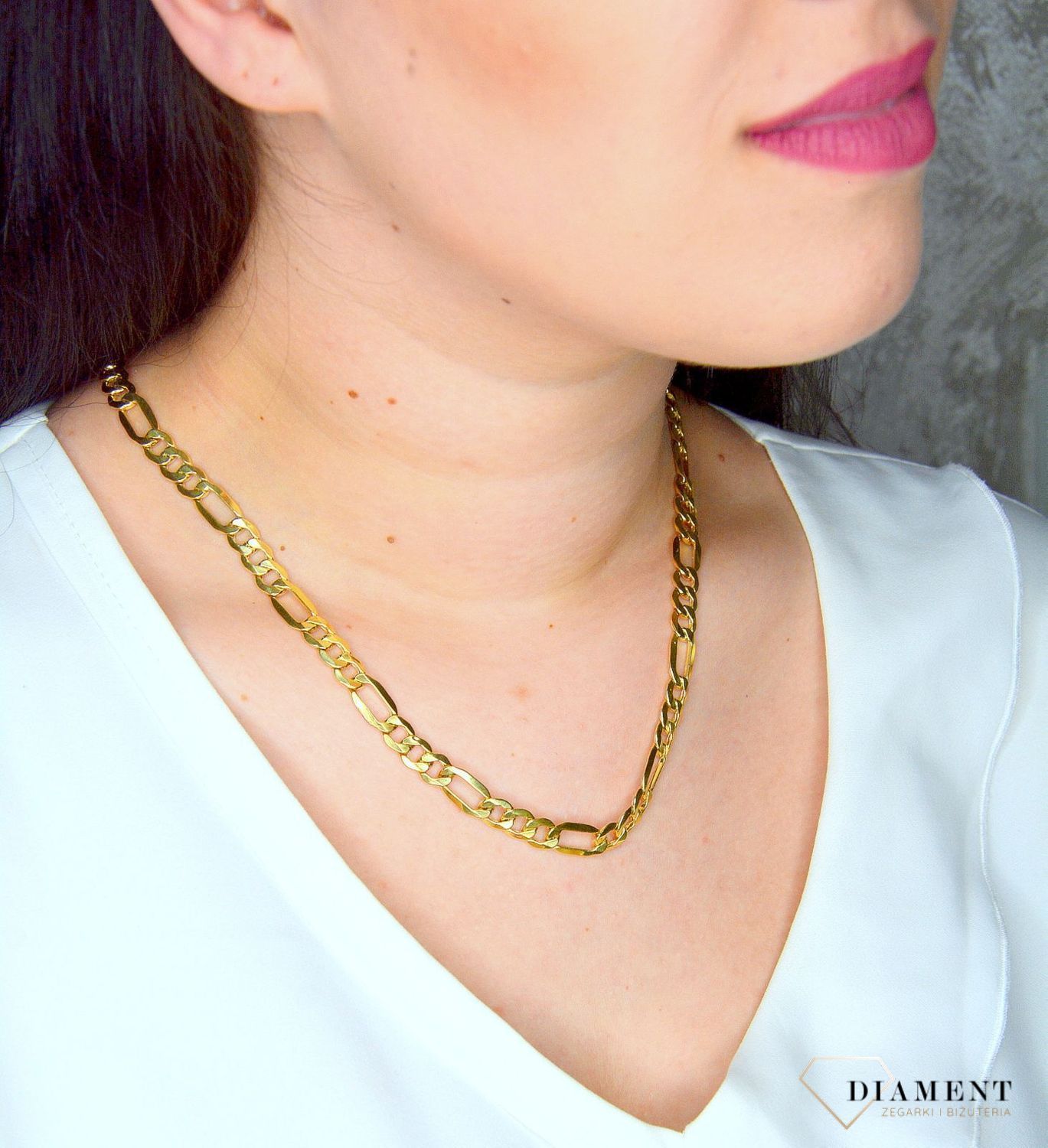 Złoty łańcuszek 585 Figaro 8,5 mm DIA-LAN-3143-585 8,5mm (1).jpg